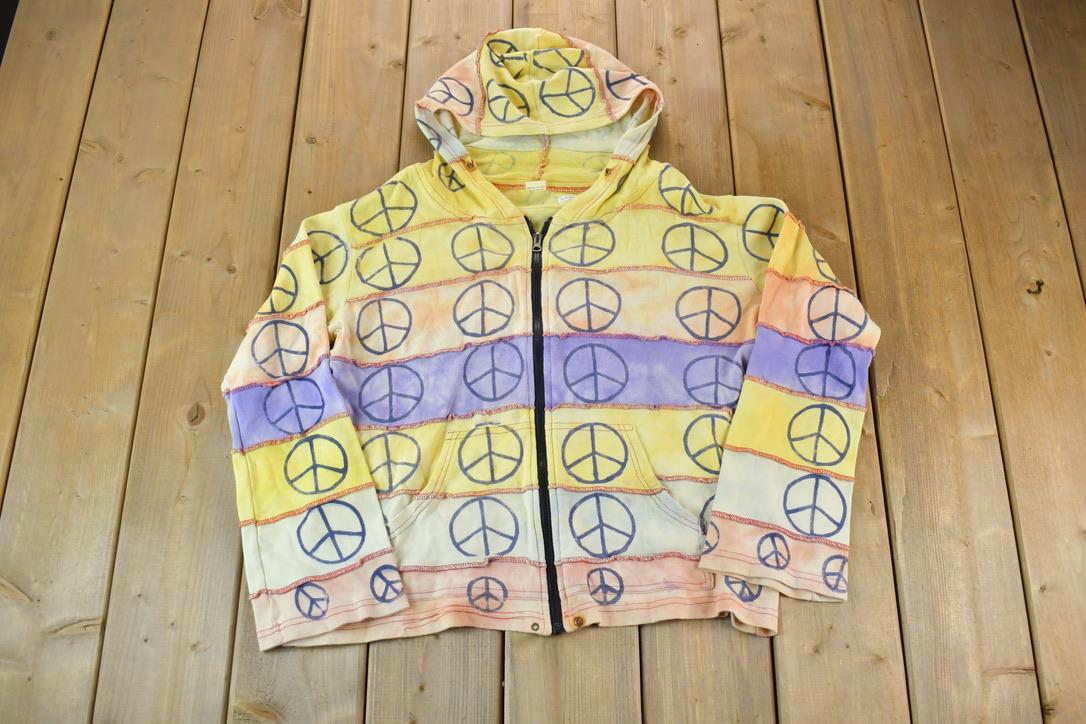 Vintage 1960s Peace Sign Hoodie Made In Nepal