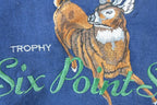 Vintage 1990s Trophy Six Point Stag Outdoorsman Deer Crewneck Sweatshirt  Embroidered  Nature Sweater  Animal Sweater