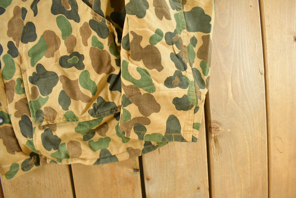 Vintage 1970s Duck Camo Canvas Hunting Jacket Men's XL