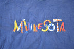 Vintage 1990s Minnesota Abstract Font Souvenir Single Stitch Graphic Print T-Shirt Made In USA