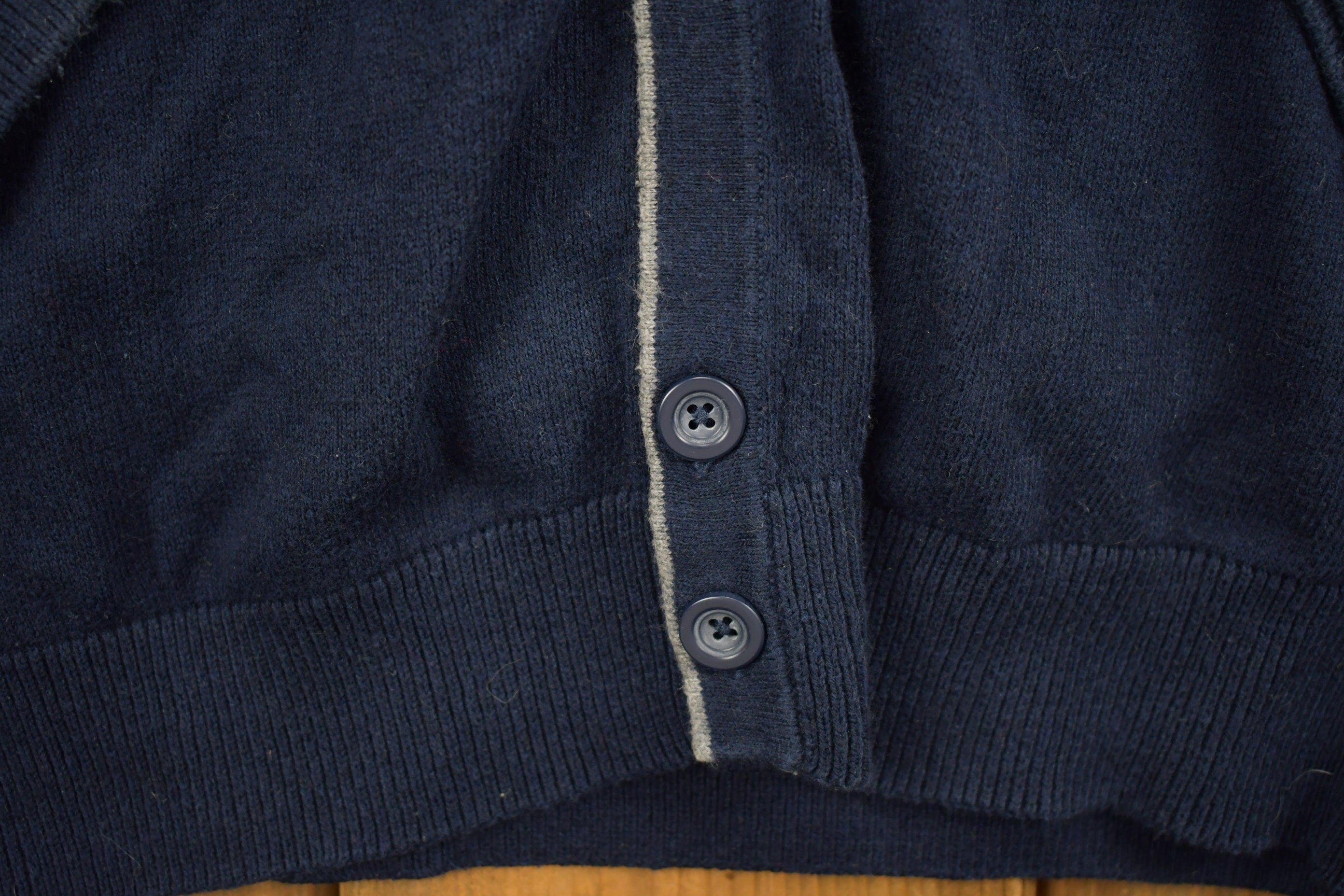 Vintage 1990s Royal Class Knitted Blue Cardigan Sweater