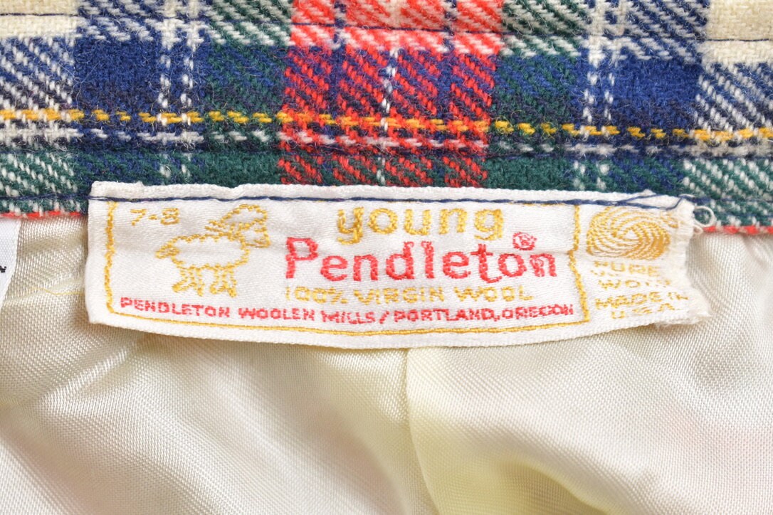 Vintage 1970s Young Pendleton Plaid Skirt Size 24 x 24