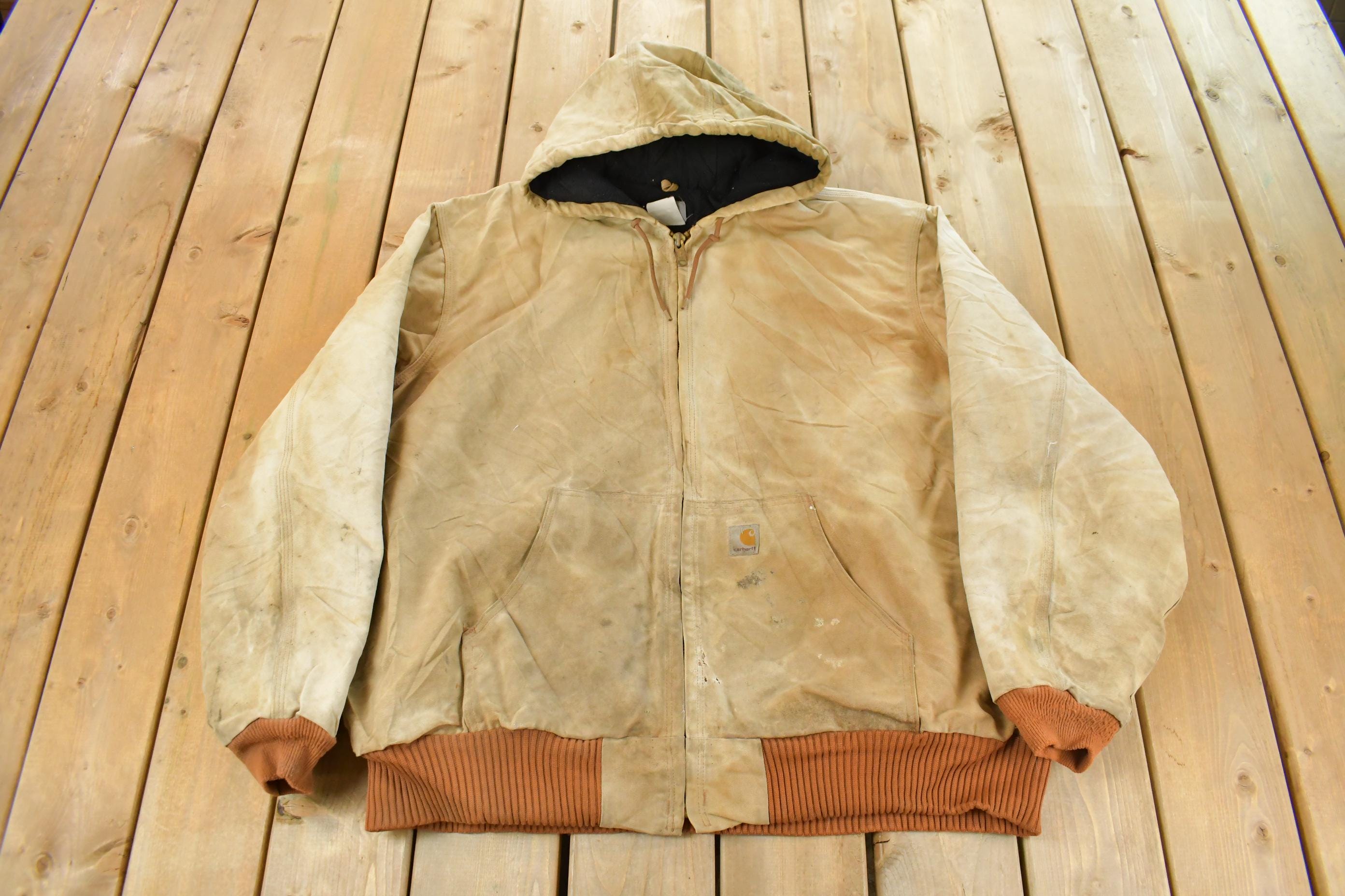 Vintage 1990s Carhartt Distressed Hooded Jacket Men's 2XL