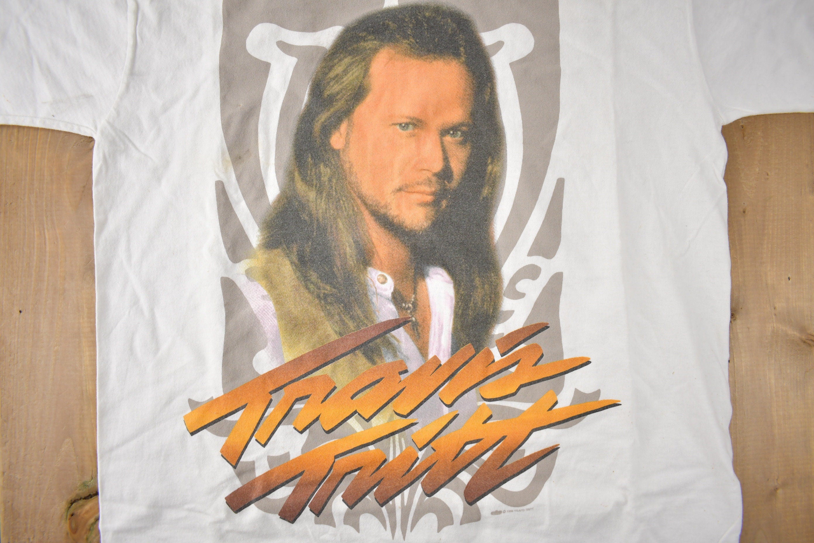 Vintage 1997 Travis Tritt Tour Graphic Country Music T-Shirt Size Large