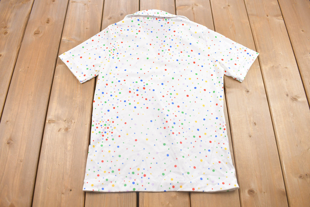 Vintage 1980s Society Polka Dot Collared Shirt /