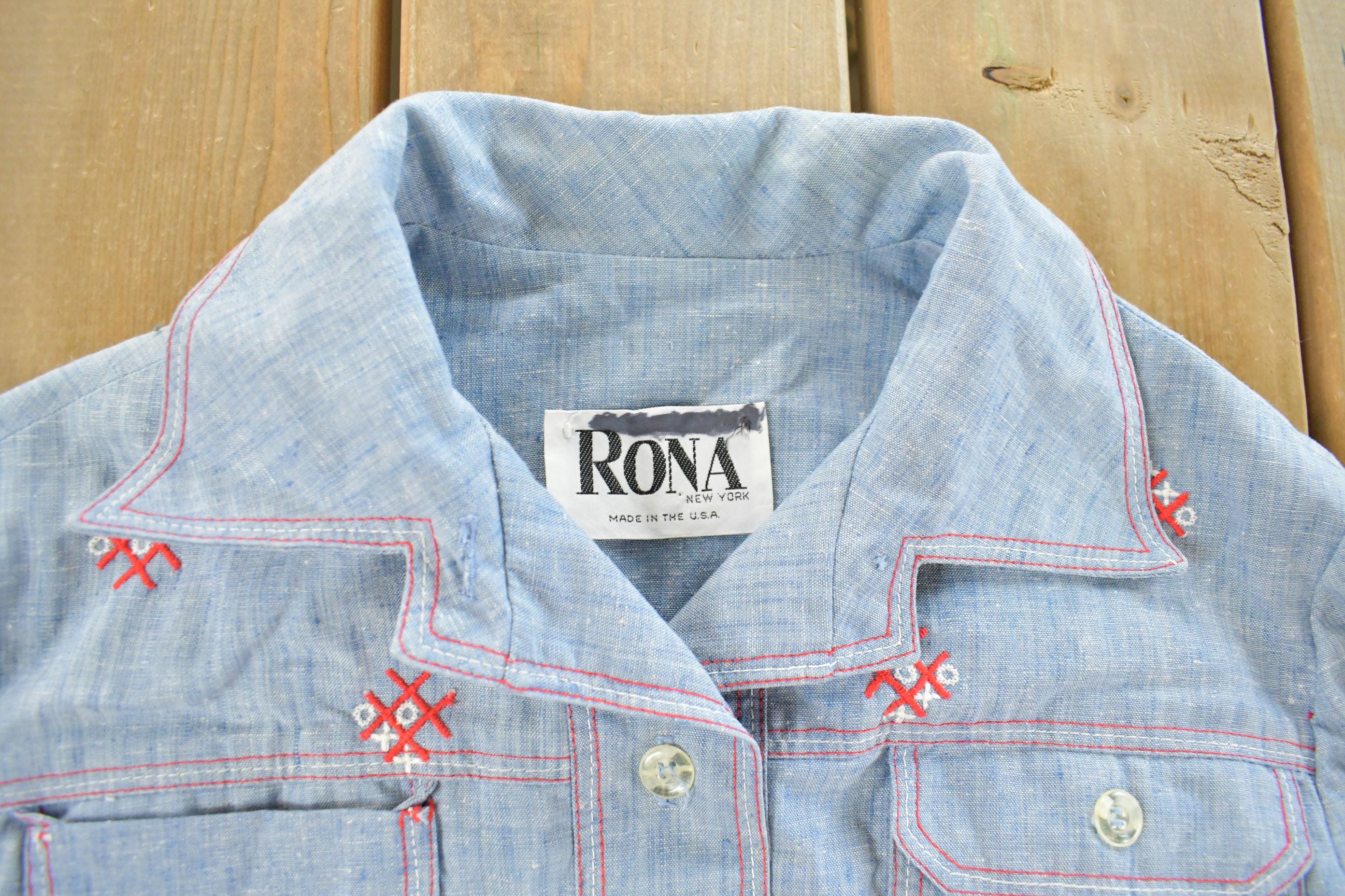 Vintage 1980s Rona Tic Tac Toe Button Up Shirt Women's Medium