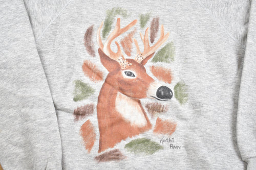 Vintage 1990s Hanes Deer Graphic Crewneck Sweatshirt / 90s Crewneck / Souvenir / Athleisure / Streetwear / Travel And Tourism / Animal