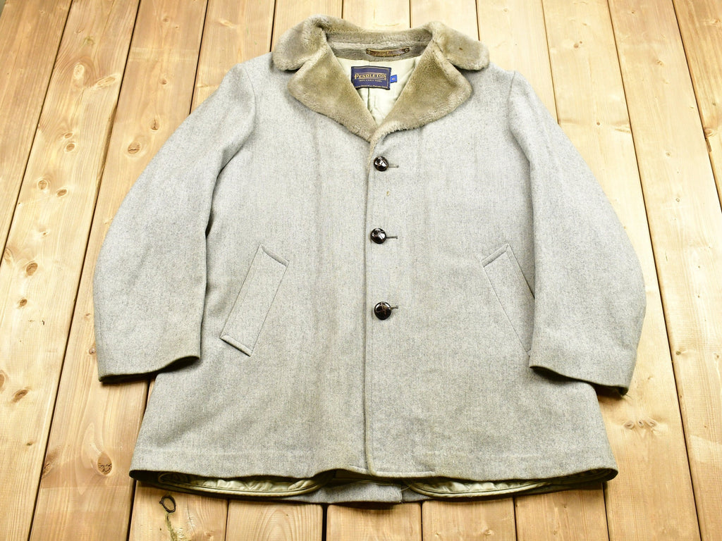 Vintage Pendleton 100% Wool Fur Collared Coat