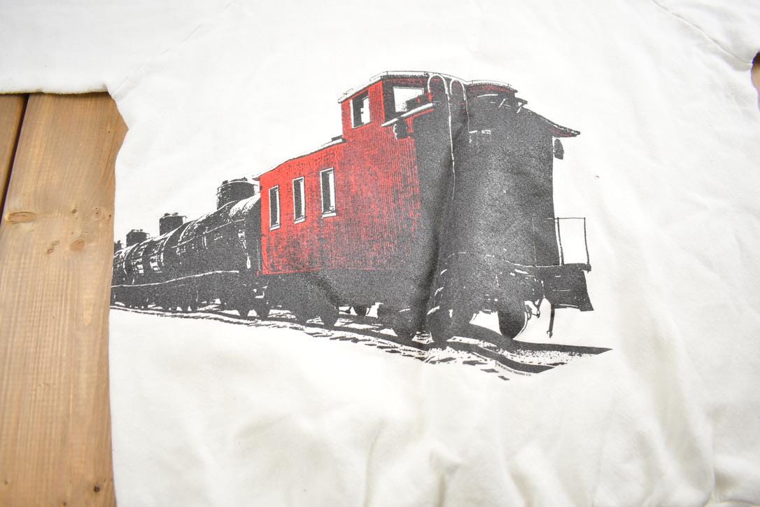Vintage 1990s Choo Choo Train Crewneck Sweatshirt Made In USA