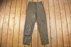 Vintage 1990's Women's High Waist Brown Leather Pants Size 26 x 30