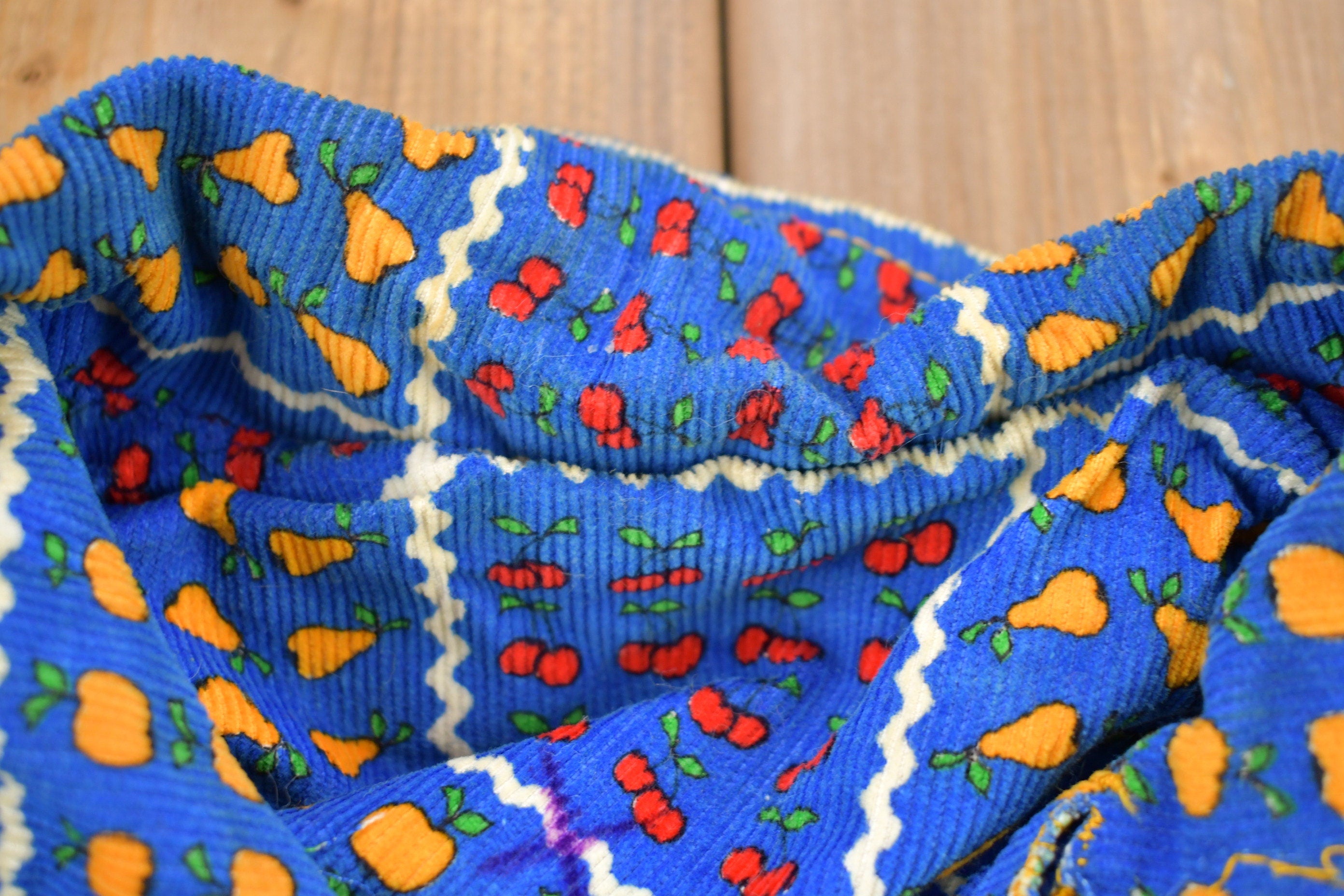 Vintage 1990s Cherry All Over Print Corduroy Jacket
