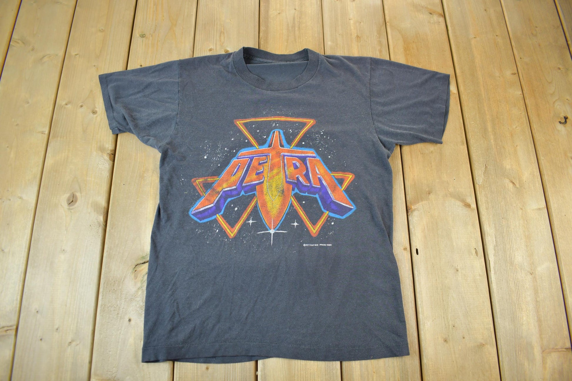 Vintage 1985 Petra Band T-Shirt God Gave You Rock n Roll Men's Small/ Christian Band Tee / Single Stitch /Made in USA /80s Music Promo