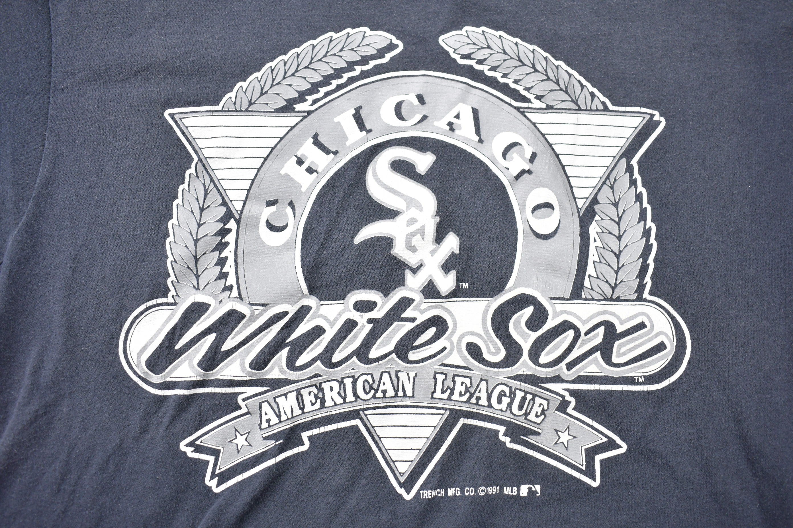 Vintage 1991 MLB Chicago White Sox American League Logo Graphic T-Shirt