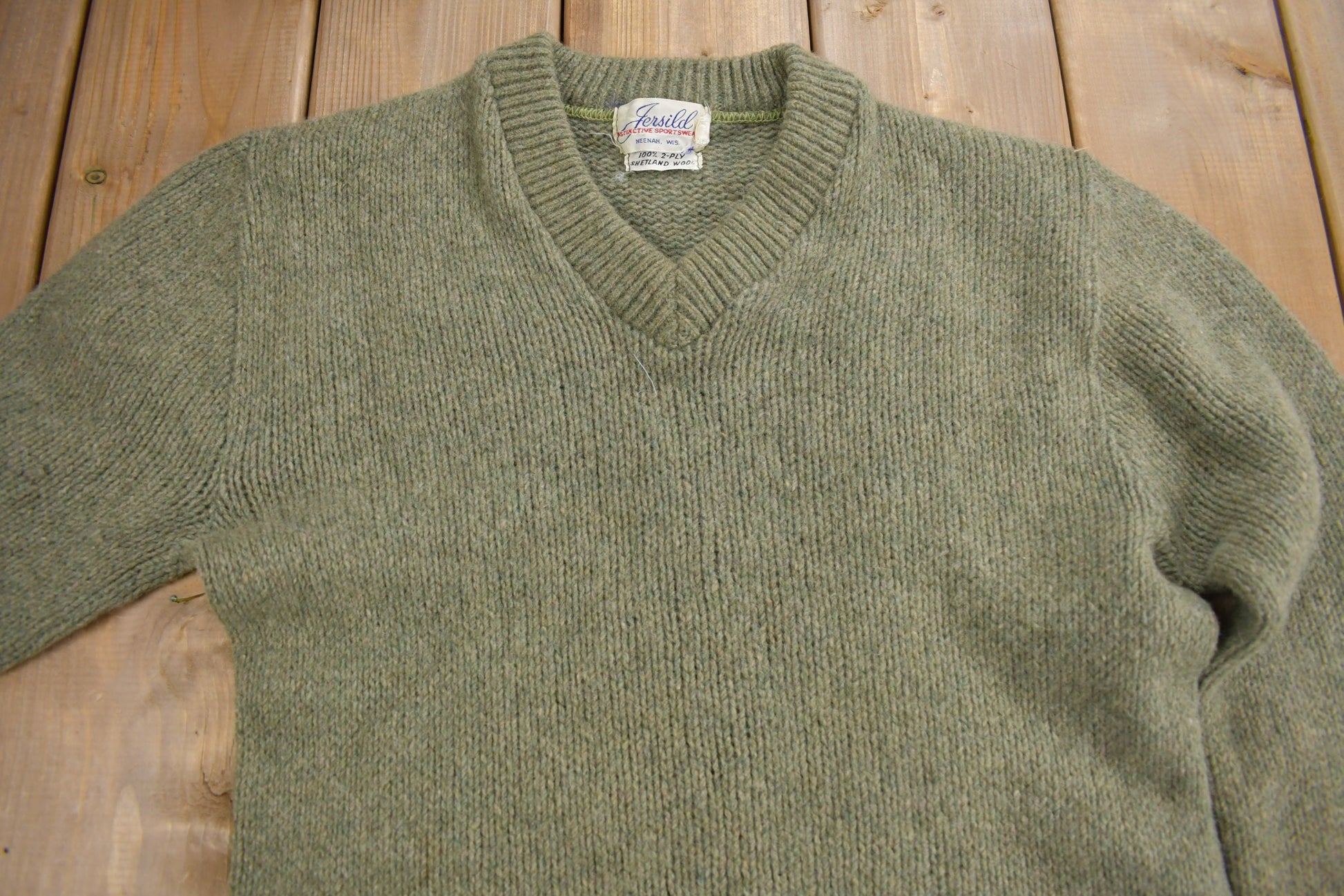 Vintage 1950s Jersild Knit V Neck Sweater