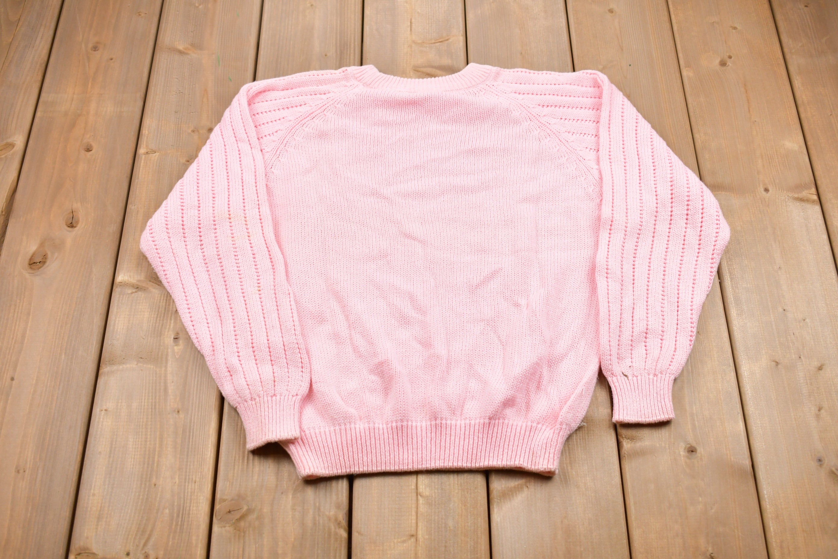 Vintage 1990s Prestige Global Cable Knitted Sweater