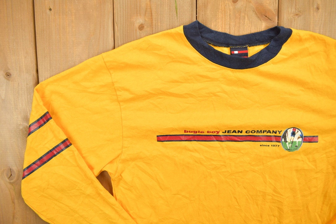 Vintage 1990s Bugle Boy Youth Graphic Long Sleeve T-Shirt