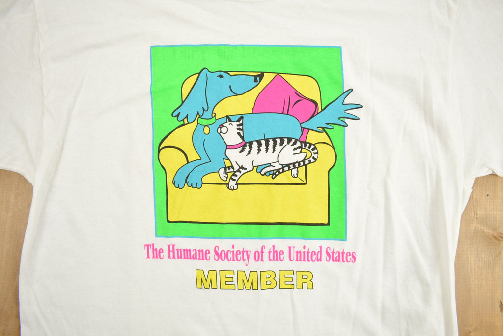 Vintage 1990s Animal Humane Society Member Graphic T-Shirt