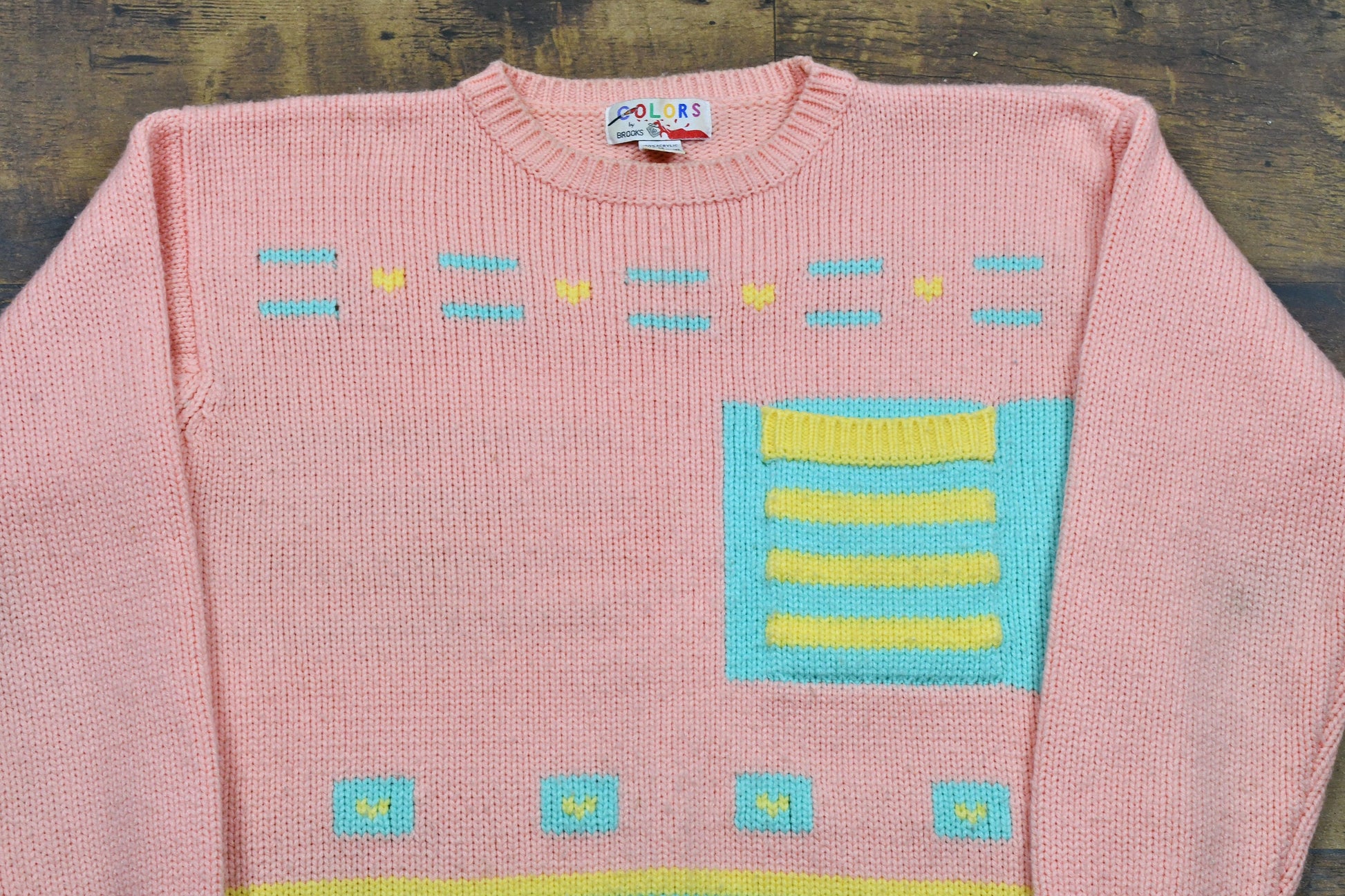 Vintage 1990s Colors By Brooks Acrylic Knit Sweater
