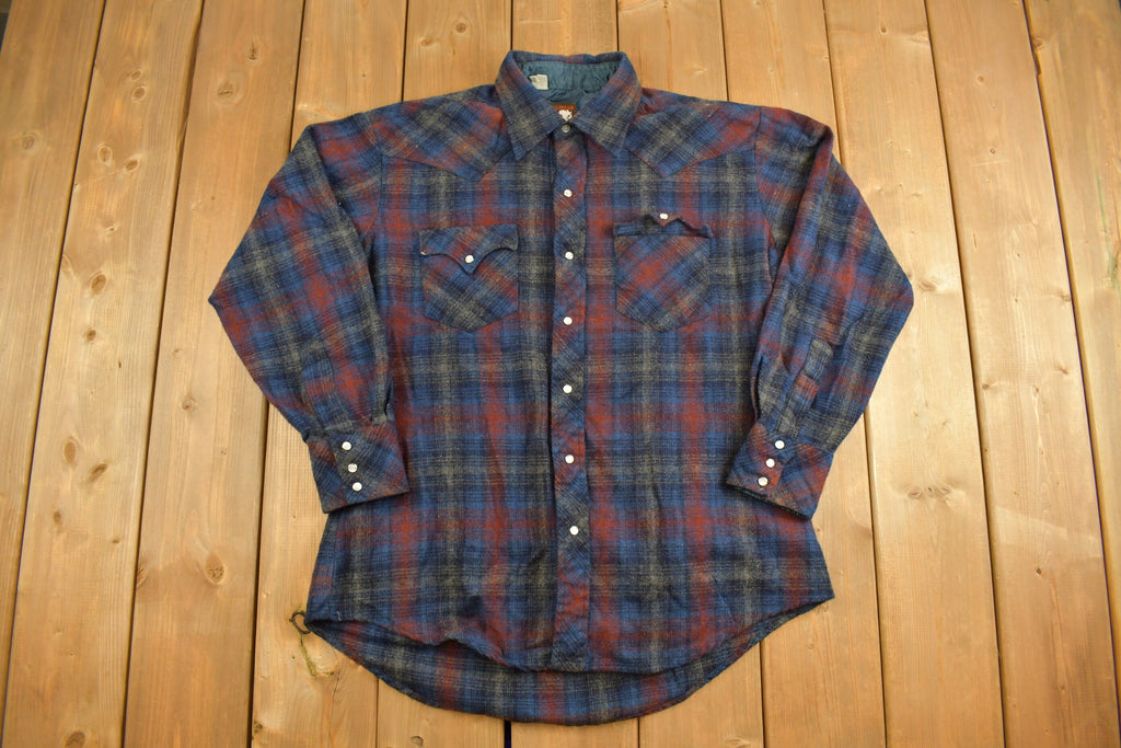 Vintage 1990s Karman Flannel Button Up Western Shirt
