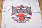 Vintage 1997 Chicago Bulls 5 Time Champions Logo Athletic Made In USA Graphic T-Shirt