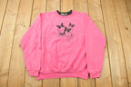 Vintage 1990s Pink Butterfly Crewneck Sweatshirt