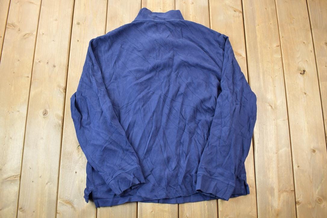 Vintage 1990s Polo Ralph Lauren Knit Quarter Zip Mock Neck Sweater
