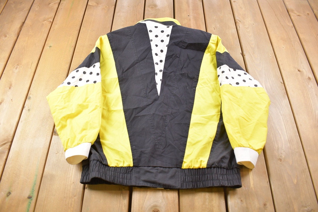 Vintage 1990s Fleet Street Colorblock Abstract Windbreaker Jacket