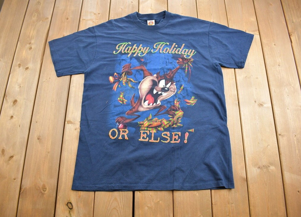 Vintage 1990s Looney Tunes Holiday Promo T-shirt / Vintage Movie Tee / Made In Mexico / Rare Vintage