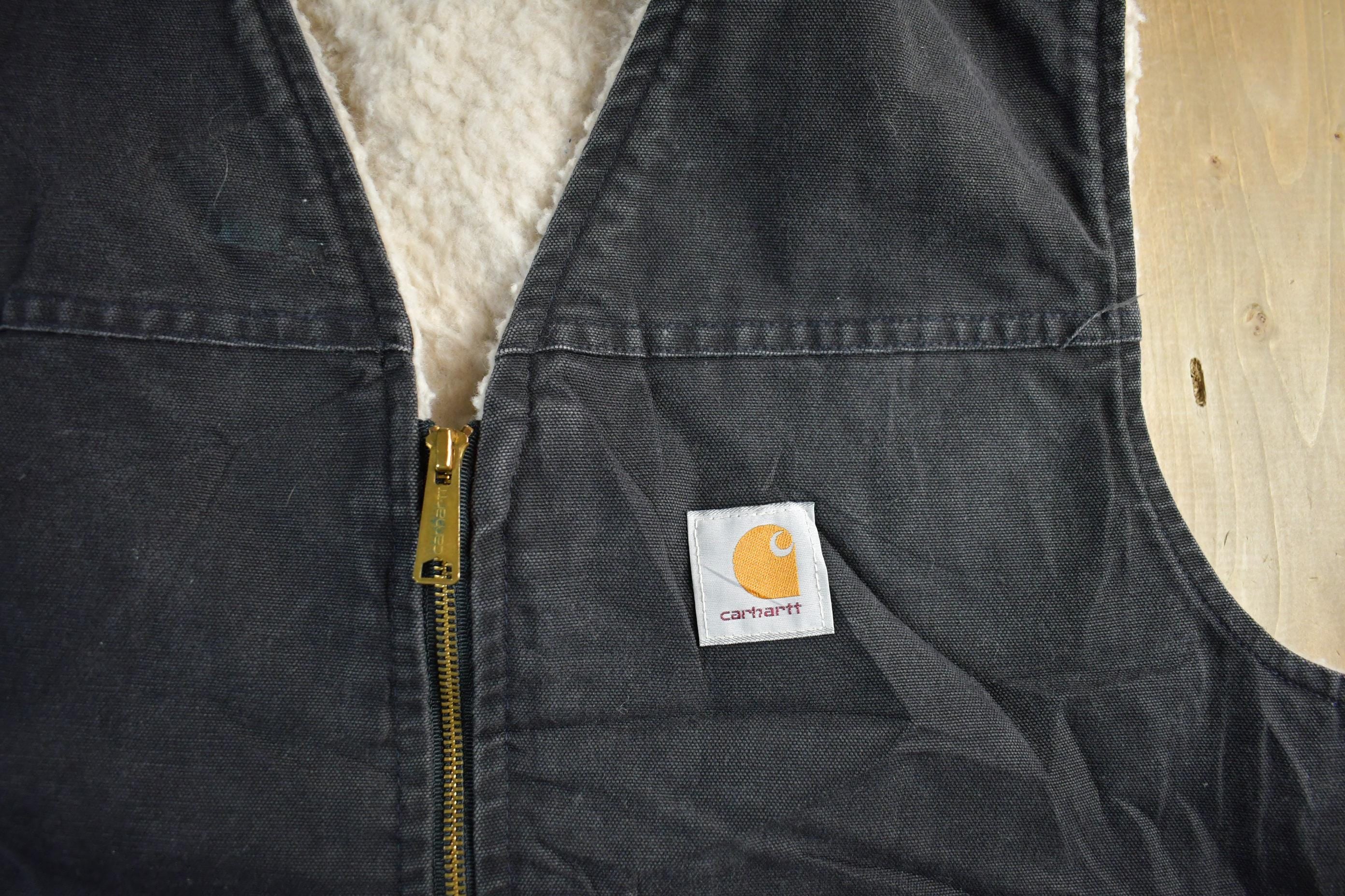 Vintage 1990s Carhartt Sherpa Lined Jacket Vest Mens XL