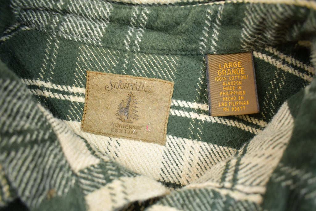 Vintage 1990s St. Johns Bay Plaid Flannel Button Traditional Up Shirt