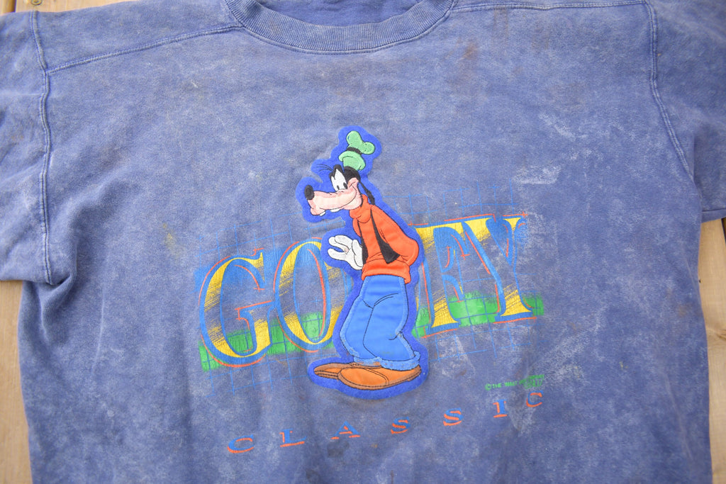 Vintage 1990s Goofy Acid Wash Graphic Disney Designs Crewneck