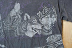 Vintage 1990s Wolves On The Mountain All Over Print Graphic T-Shirt