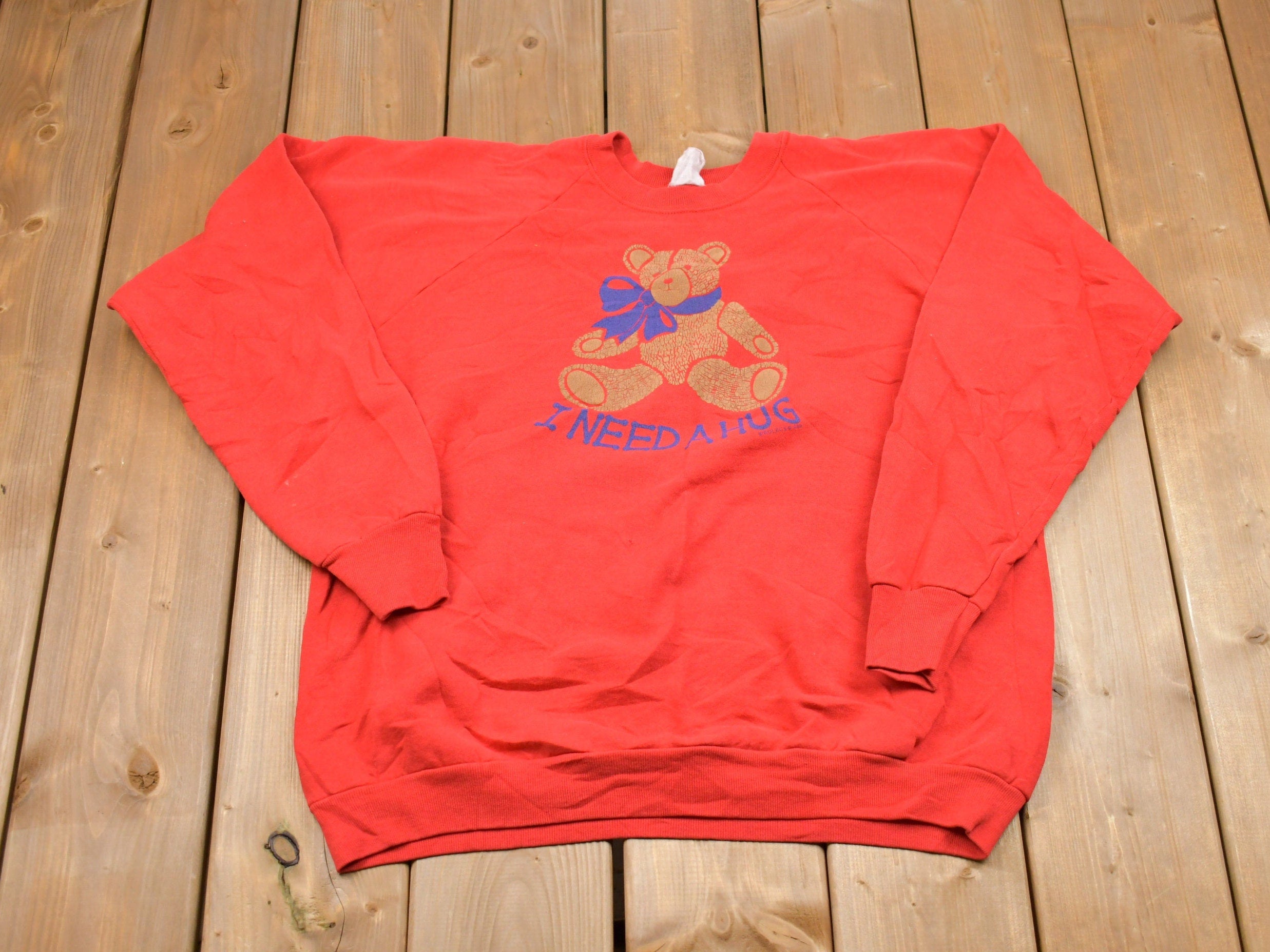 Vintage 1980s Teddy Bear Hug Crewneck Sweatshirt