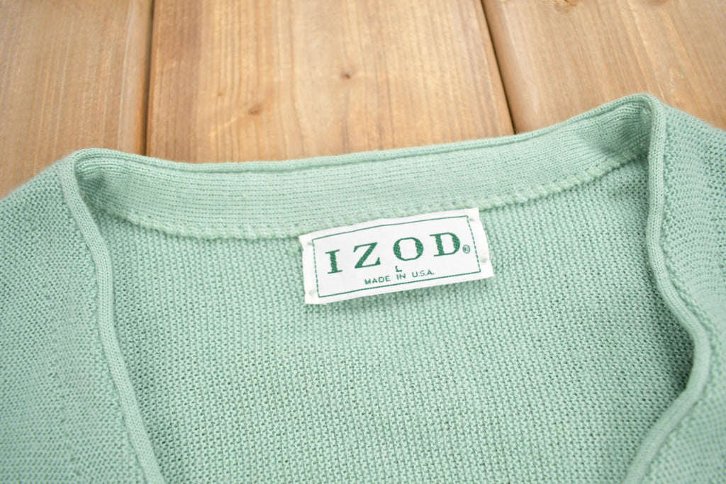 Vintage 1980s IZOD Knit Cardigan Sweater