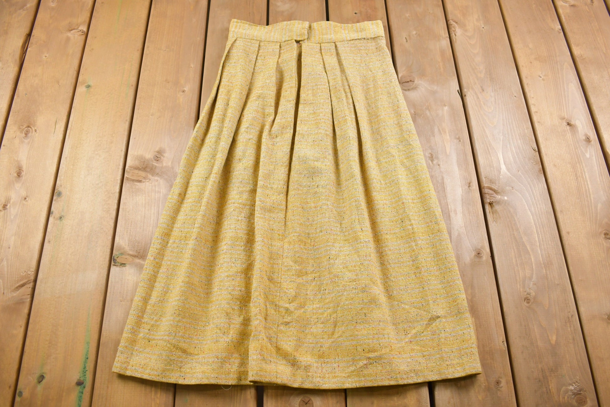 True Vintage 1970's Yellow Long Skirt 14W x 32L