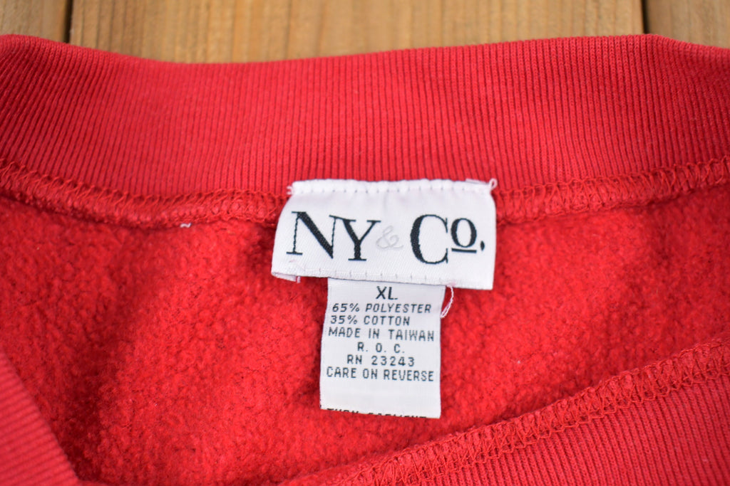 Vintage 1980s NY & Co Plaid Embroidered Crewneck Sweatshirt