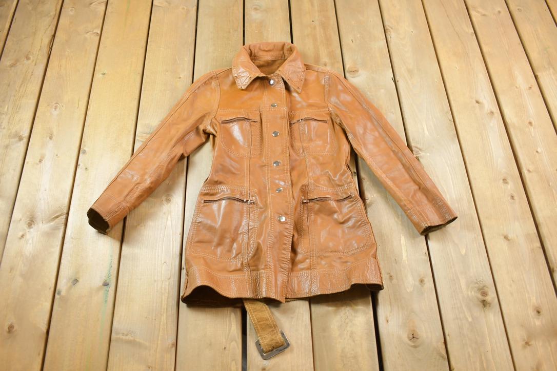 Vintage 1970s Leather Long Jacket