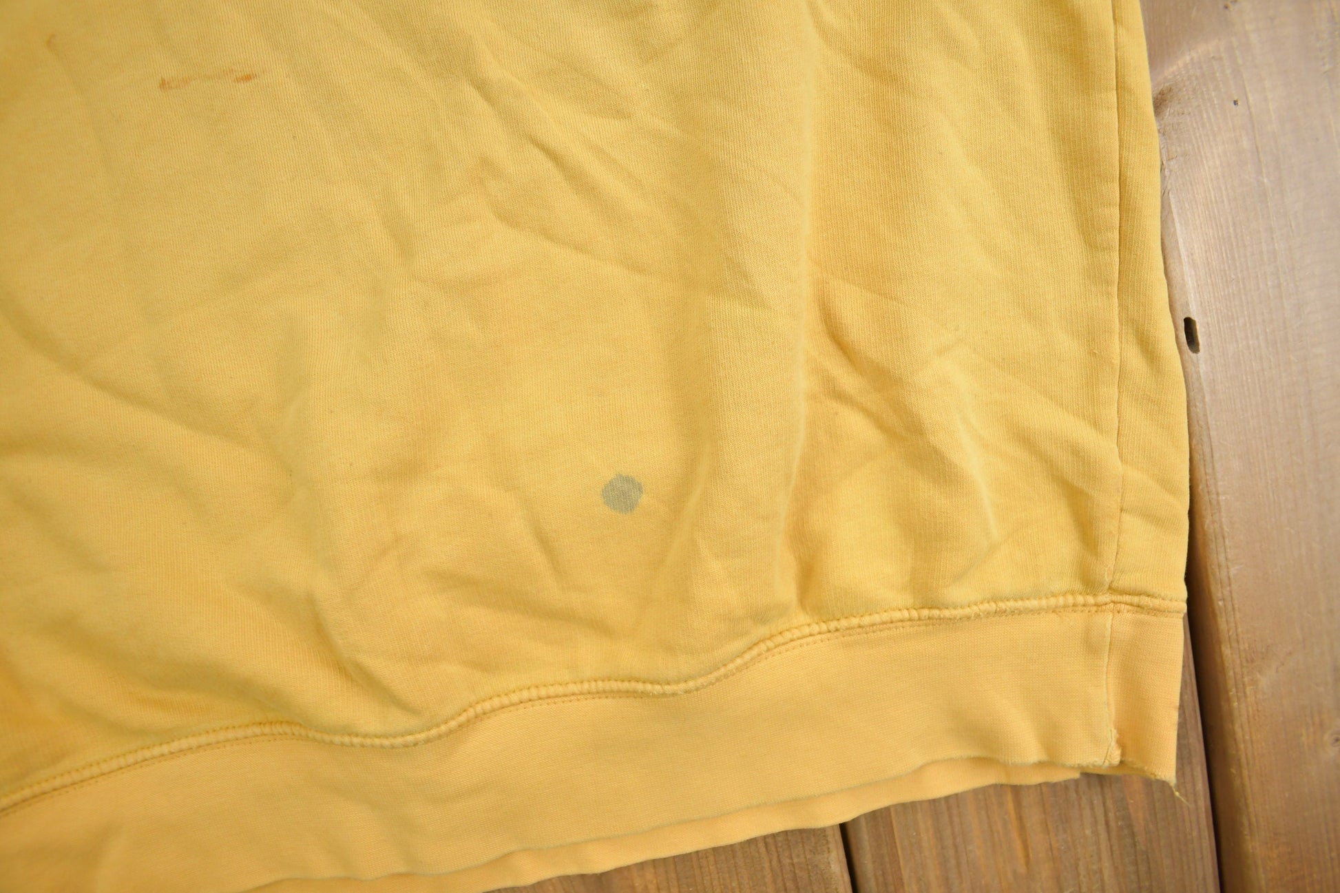 Vintage Y2K Nike Yellow Embroidered Mini Swoosh Crewneck Sweatshirt / Vintage Nike / Sportswear / Sun Faded Crewneck
