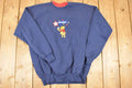 Vintage 1990s Winnie The Pooh Embroidered Double Collar Disney Crew Neck Sweater Men's L