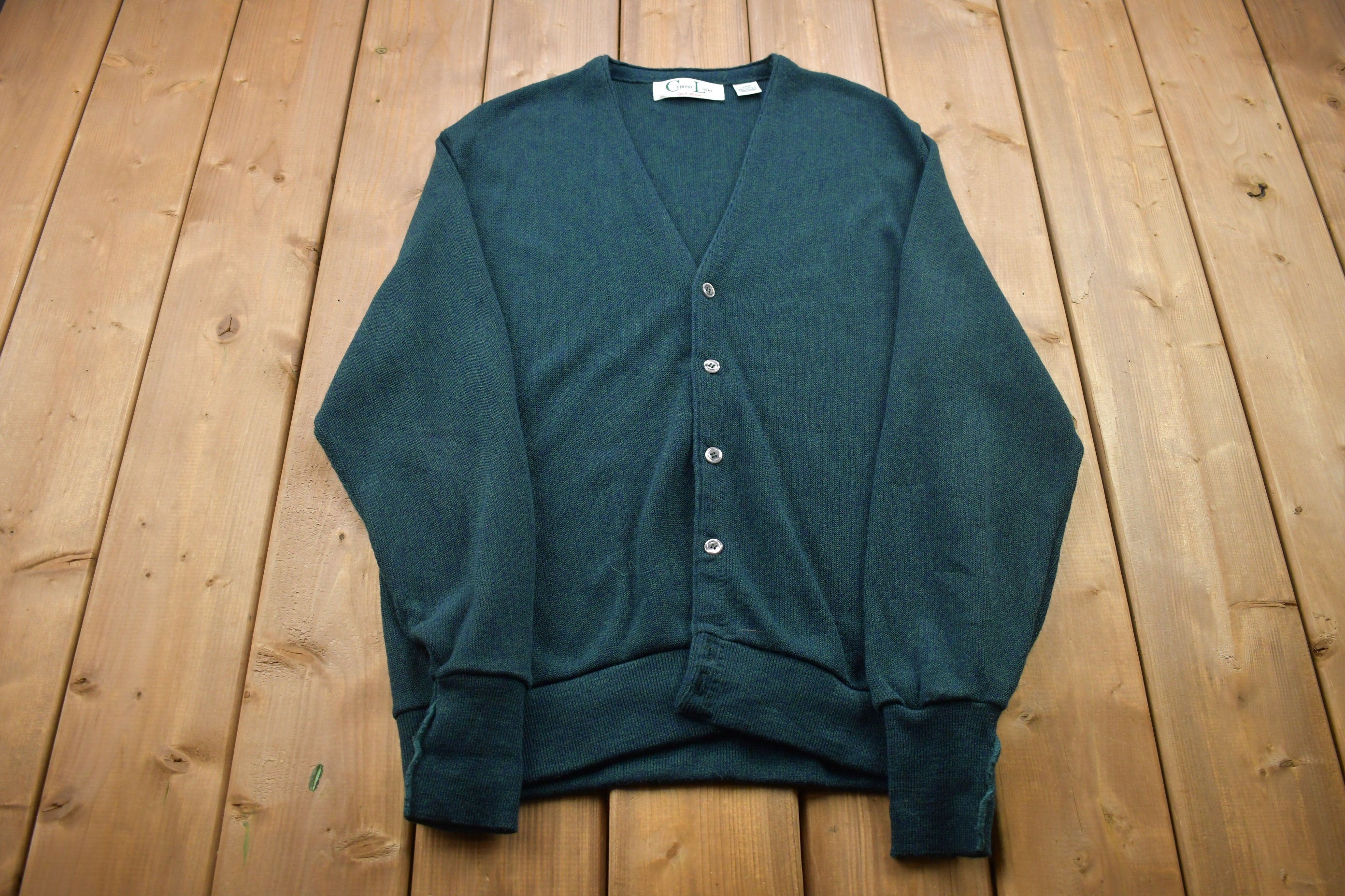 Vintage 1990s Cypress Links Golf Wear Cardigan Sweater