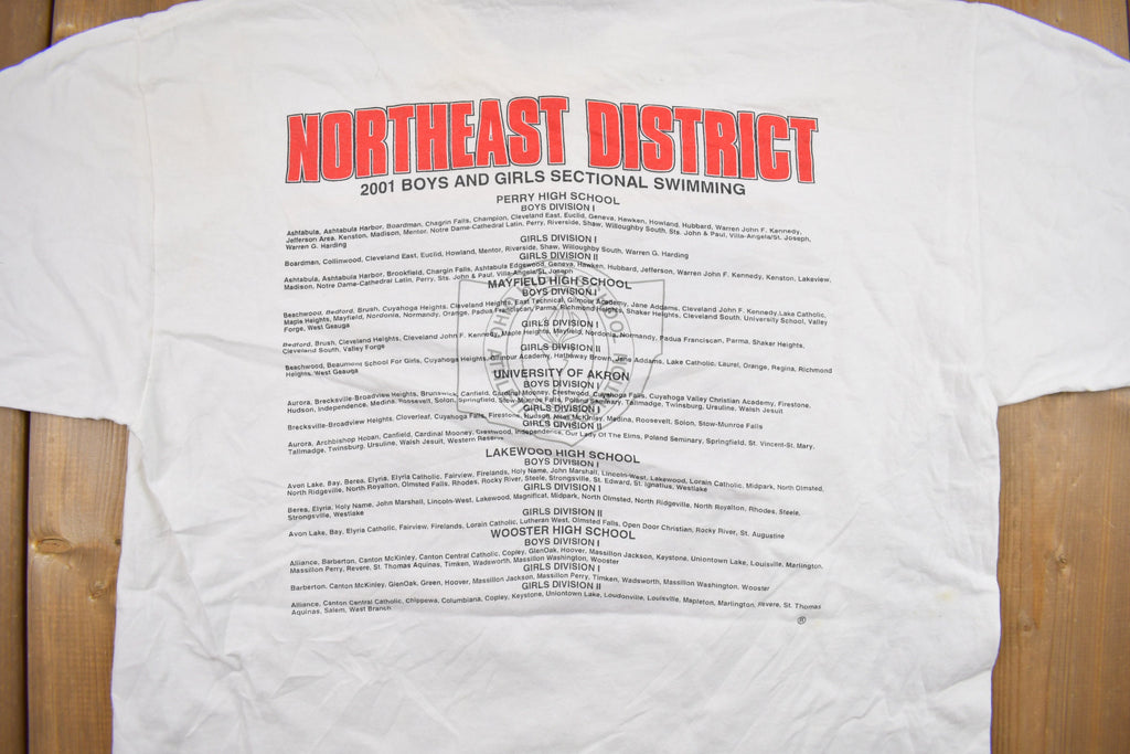 Vintage 2001 Swimming Championship Graphic T Shirt