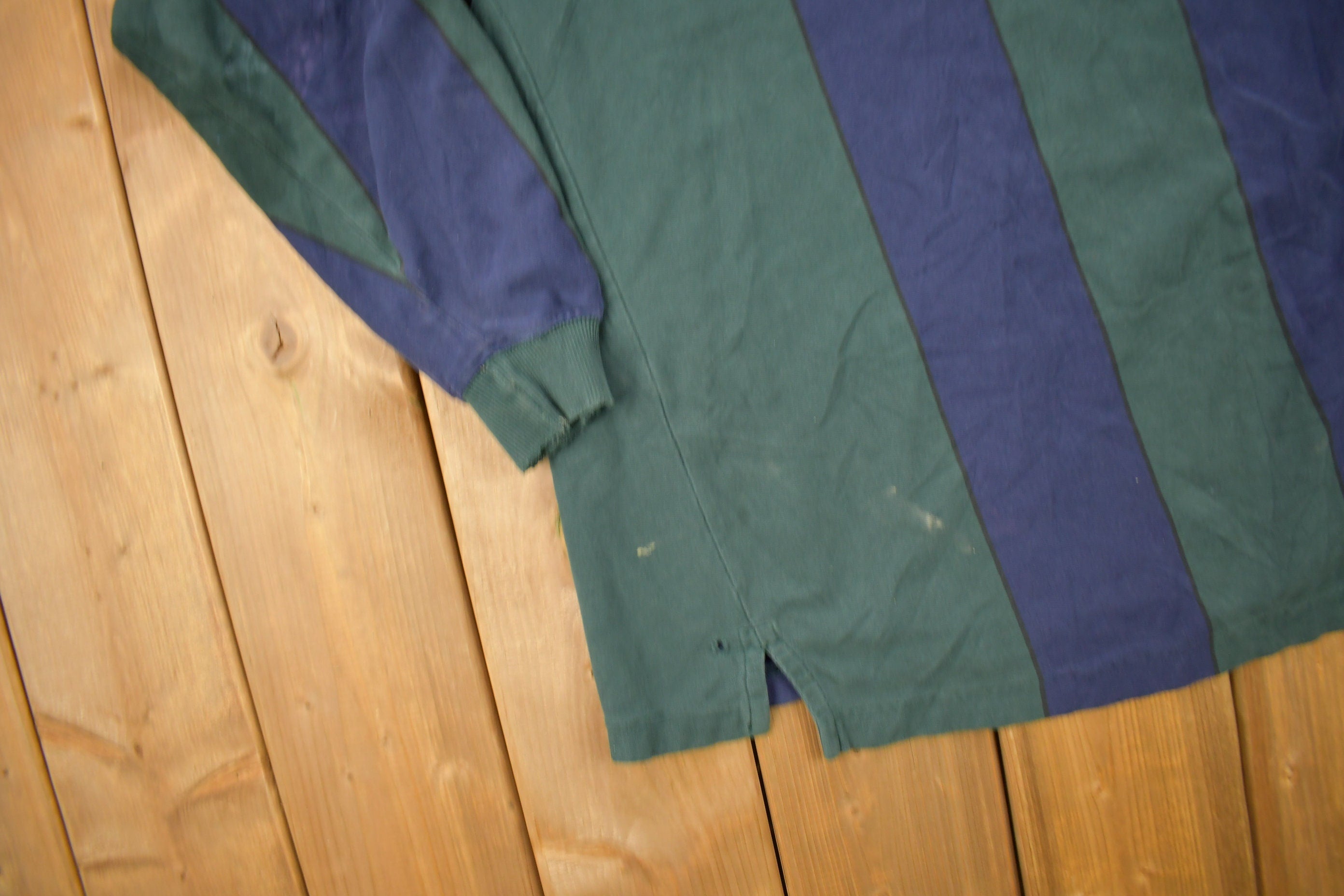 Vintage 1990s Color Block Striped Turtleneck Sweatshirt