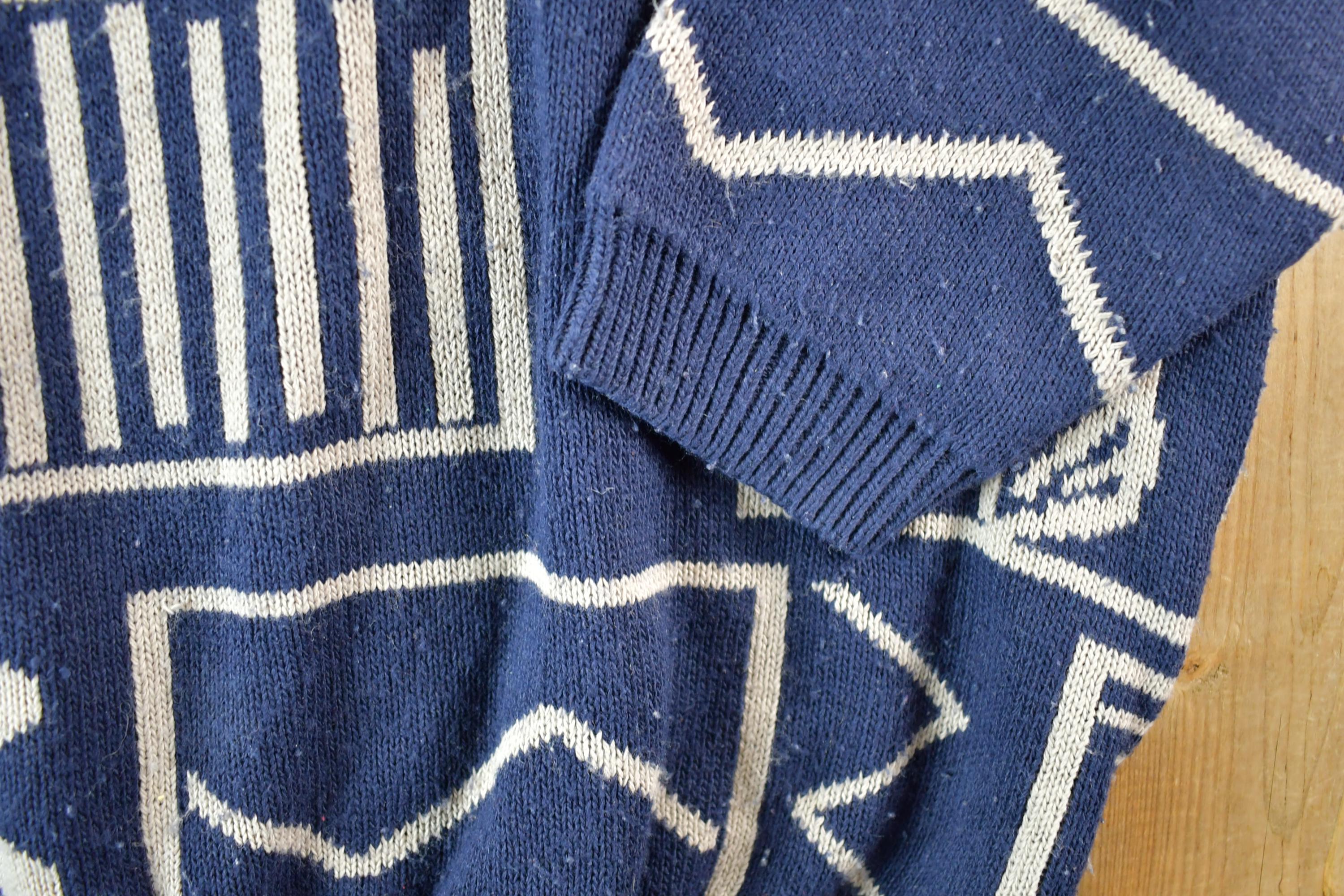 Vintage 1990s Alfred Dunner Knit Abstract Pattern Crewneck Sweater Mens M