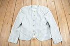 Vintage 1980s Braemar Petites By Michelle Monet Plaid Blazer Jacket