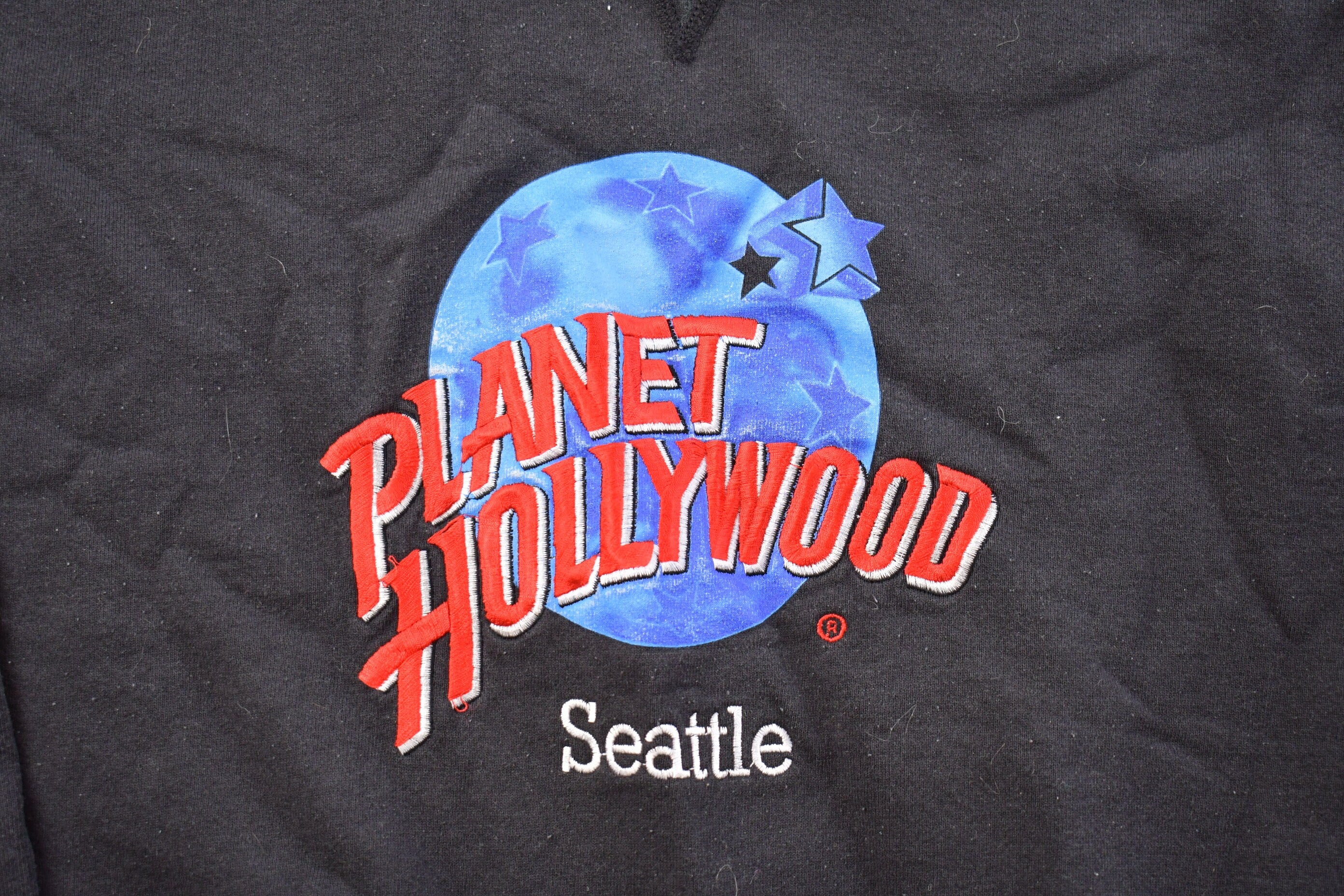 Vintage 1990s Planet Hollywood Seattle Embroidered Crewneck Sweatshirt