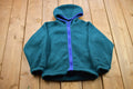 Vintage 1990s L.L. Bean Turquoise Fleece Hoodie