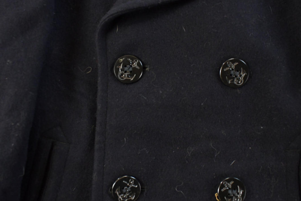 Vintage 1940s WW2-Cold War Era Naval Wool Coat Men's Small /