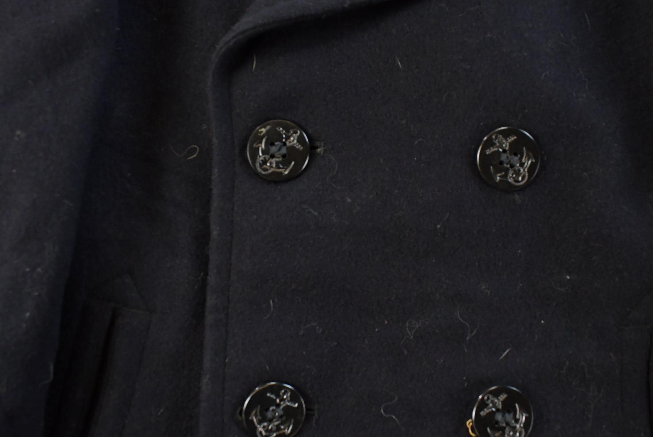Vintage 1940s WW2-Cold War Era Naval Wool Coat Men's Small /