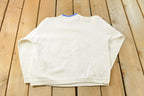 Vintage 1990s Morning Sun Petite Cute Floral Double Collar Crewneck Sweatshirt Women's S / 90s Crewneck / Grandma Sweater / Streetwear