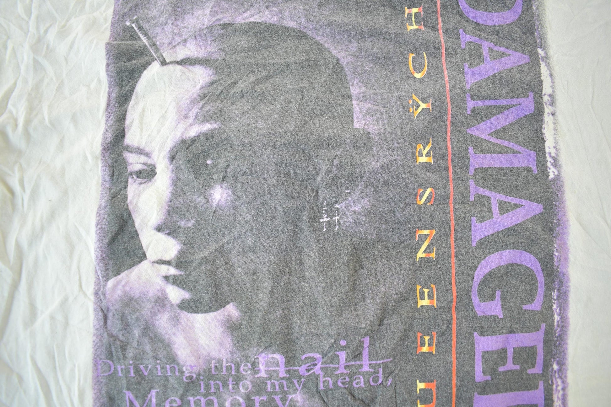 Vintage 1994 Queens Ryche Damaged Tour Band T-Shirt